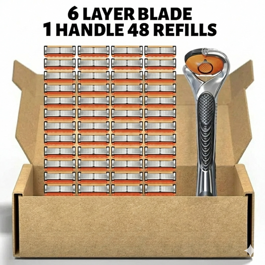 Smart Shave Pro Kit – 48 High-Performance Razor Refills with Free Ergonomic Handle
